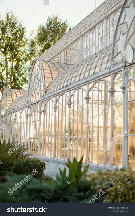 French Conservatory, Conservatory Cafe, Massive Greenhouse, Antique Greenhouse, White Greenhouse, Glass Houses, French Chateau Homes, Greenhouse Venue, Victorian Conservatory