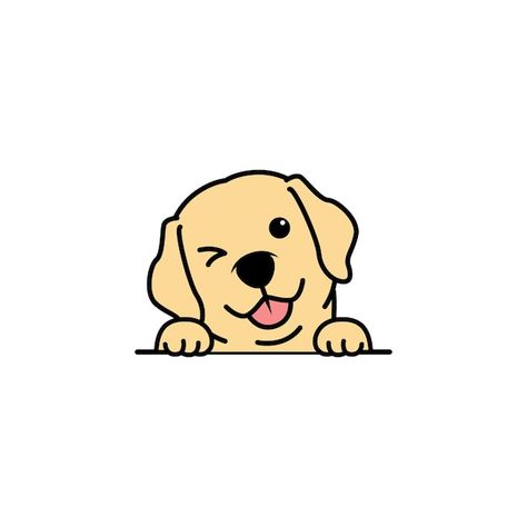 Labrador Retriever Drawing Cartoon, Labrador Doodle Drawing, Cartoon Dog Drawings, Cartoon Labrador, Labrador Cartoon, Cute French Bulldog Puppy, Cartoon Dog Drawing, Golden Doodle Dog, Dog Peeking