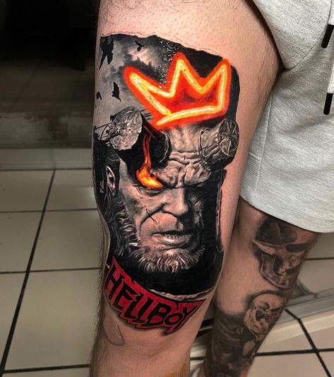 𝔅𝔬𝔡𝔦 𝔦𝔫𝔨 𝔄𝔯𝔱𝔦𝔰𝔱’s Instagram photo: “HELLBOY Tattoo realistic 🔥 #tattoo #tattoos #tattoorealistic #tattooed #tattoohellboy #hellboytattoo #hellboy #ink #onked #inktober…” Breaking Bad Tattoo, Bullet Tattoo, Hellboy Tattoo, Hellboy Art, Graffiti Tattoo, Realistic Tattoo, Tattoo Style, Ink Tattoo, Skull Tattoo