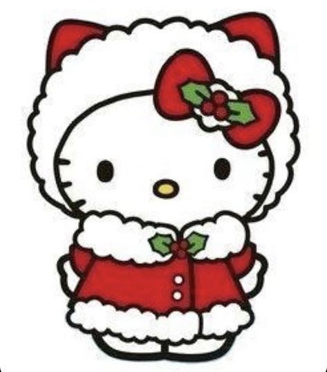 Hello Kitty Svg, Christmas Hello Kitty, Kitty Christmas, Hello Kitty Christmas, No Background, Free Svg, Transparent Png, Png Image, Christmas Card