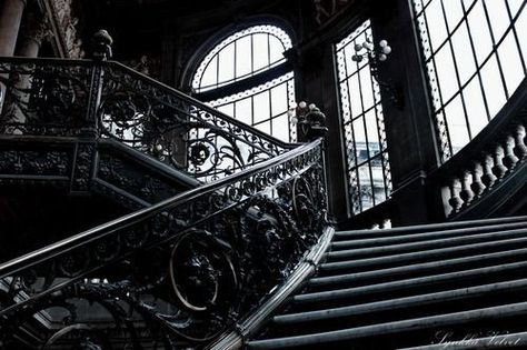 Black and white staircase Rabastan Lestrange, Palace Interior, Yennefer Of Vengerberg, Victorian Aesthetic, Between Two Worlds, Royal Aesthetic, Bellatrix Lestrange, Stair Case, By Any Means Necessary