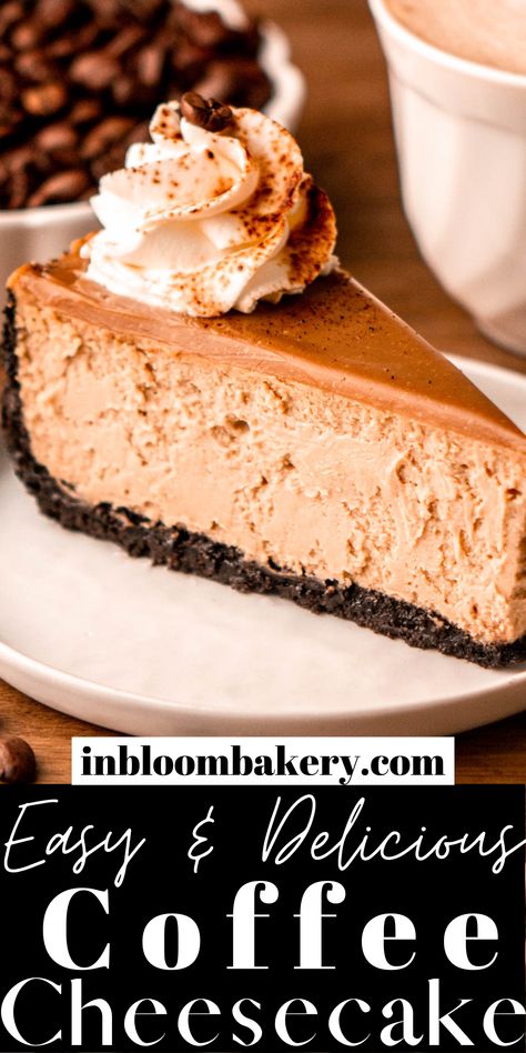 Specialty Cheesecake Recipes, Espresso Cheesecake Recipes, Coffee Cheesecake Recipes, Recipes Using Coffee, Coffee Ganache, In Bloom Bakery, Bloom Bakery, Yummy Cheesecake, Coffee Cheesecake