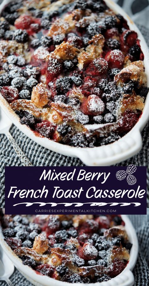 Mixed Berry French Toast Casserole combines the goodness of eggs, milk, and bread, providing a balanced mix of essential nutrients. #breakfast #frenchtoast French Toast Board Ideas, Frozen Mixed Berries Recipes, Mixed Berry French Toast Casserole, Fruit Casserole Breakfast, Panettone French Toast Casserole, Marscapone French Toast Recipe, Breakfast Casserole With Fruit, Brioche French Toast Casserole Overnight, Baked French Toast Casserole Overnight