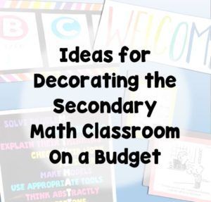 Ideas for decorating middle and high school math classrooms without spending much money! Math Decorations, Secondary Math Classroom, Middle School Classroom Decor, Math Bulletin Boards, High School Math Classroom, Math Classroom Decorations, Classroom Decor High School, Middle School Math Classroom, Secondary Classroom