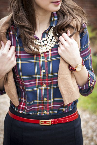 plaid/camel Preppy Mode, Preppy Plaid, Estilo Preppy, Outfit Trends, Looks Chic, 가을 패션, Inspiration Mode, Looks Style, Style Blog