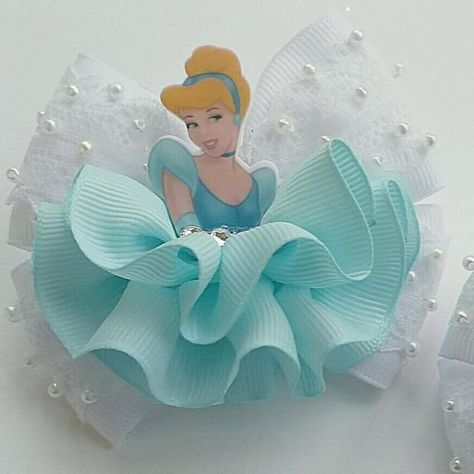 Cinderella Hair, Disney Hair Bows, Princess Hair Bows, Disney Hair, Ribbon Sculpture, Baby Hair Clips, Handmade Hair Bows, Boutique Hair Bows