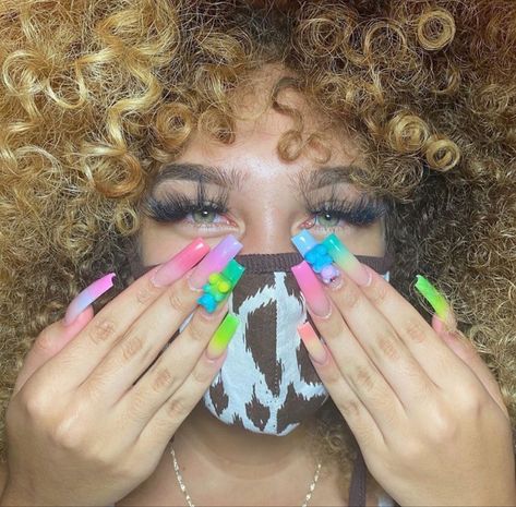 Yasmeen Nicole Nails, Yasmeen Nicole, Long Acrylic, Pretty Acrylic Nails, Long Acrylic Nails, Gorgeous Nails, Toe Nails, Cute Nails, Carnival Face Paint