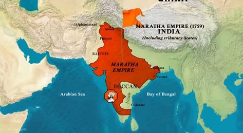 Maratha Empire Map, Maratha Empire, 3d Map, Bay Of Bengal, Artistic Wallpaper, Arabian Sea, Temple, Map, India