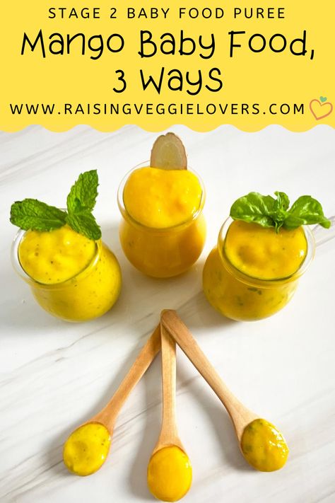 Mango Baby Food, Stage 2 Baby Food, Baby Spinach Recipes, Baby Smoothies, Freezing Baby Food, Baby Food Puree, Baby Food Recipe, Kid Recipes, Healthy Baby Food