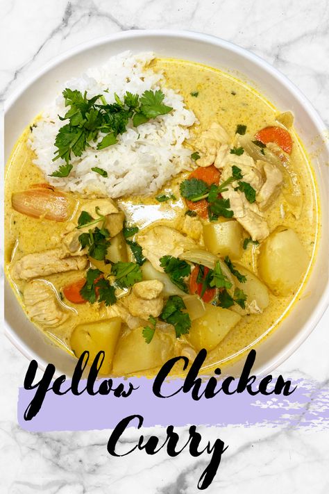 Yellow Curry Chicken Soup, Yellow Curry Noodle Soup, Yellow Coconut Curry Chicken, Easy Yellow Curry, Yellow Curry Soup, Yellow Chicken Curry, Yellow Curry, Thai Yellow Chicken Curry, Yellow Curry Chicken