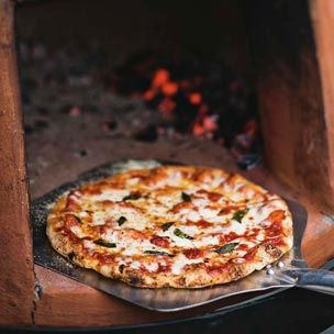 Williams-Sonoma: Wood-Fired Pizzas with Salami & Basil Outdoor Pizza Oven Recipes, Wood Fired Oven Recipes, Wood Oven Pizza, Pizza Oven Recipes, Pizza Lasagna, Wood Burning Pizza Oven, Wood Fired Cooking, Brick Oven Pizza, Wood Burning Oven