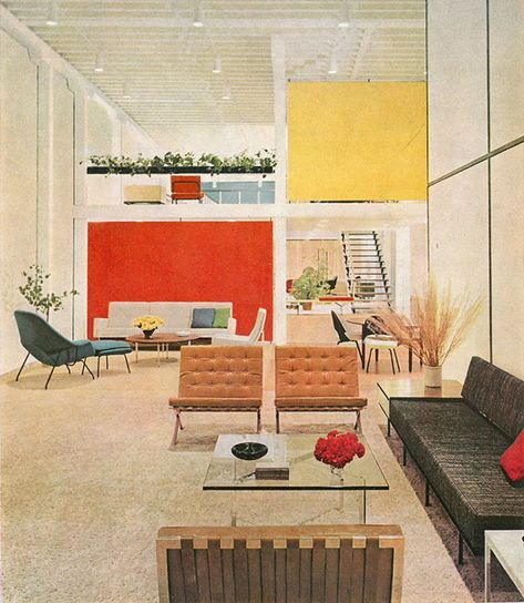 1950s Interior Design, 50s Interior, 1950s Interior, Alexander Girard, Mid Century Modern Interiors, Florence Knoll, Deco Retro, Retro Interior, Vintage Interiors