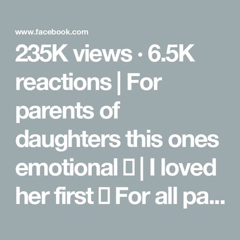 235K views · 6.5K reactions | For parents of daughters this ones emotional 😭 | I loved her first ❤️ For all parents of daughters this one will get you 😭 ❤️ #ilovedherfirst #mandifishermusic #parenting #weddingsong #emotional | By Mandi Fisher | Facebook Daughter Songs, Love Her, Parenting, Songs