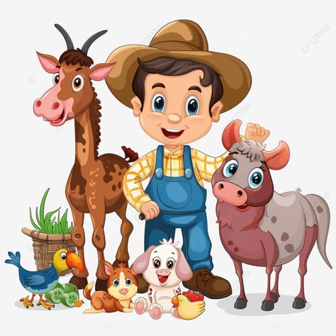 happy animals farm with the farmer happy hen farm village png Hen Farm, Farm Village, Animals Farm, The Farmer, Happy Animals, Design Background, Png Transparent, Farm Animals, Free Png