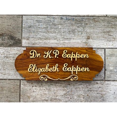 Wooden Name Plates For Home, Wooden Name Plates, Name Plates For Home, Name Plate Design, Housewarming Decorations, Personalized Name Plates, Home Entrance, Photo Frame Design, Unique Housewarming Gifts