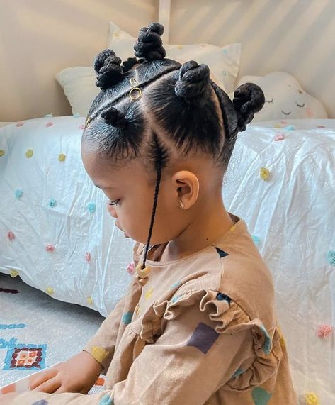 50 Fabulous African-Inspired Hairstyles for Kids to Rock at the Pool Hairstyles With Extensions, Bantu Knot Styles, Black Baby Girl Hairstyles, Kids' Hairstyles, Baby Girl Hairstyles Curly, Bantu Knot Hairstyles, Toddler Braids, Cute Toddler Hairstyles, Lil Girl Hairstyles