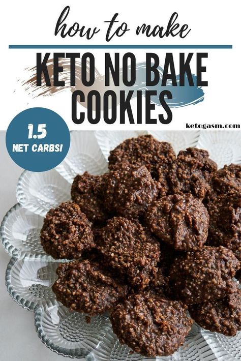 Low carb dessert No Bake Keto Cookies, Keto No Bake Cookies, Keto No Bake, Diet Cookies, Keto Cookie Recipes, Keto Diet Breakfast, Low Carb Treats, Keto Friendly Desserts, Sugar Free Low Carb