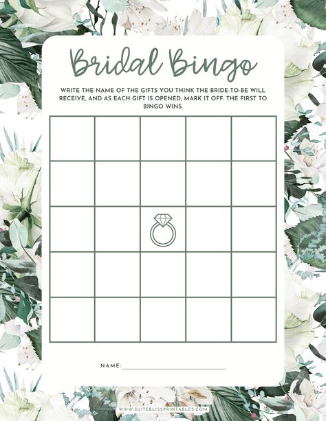 Get your free printable bridal bingo game! A fun and interactive bridal shower bingo game! This printable bridal bingo game is easy to play and gets everyone chatting and having a good time. I’ve created two different types of bridal shower bingo games for you to use: A guess the gifts bingo game and, A find the person that matches the description bingo game. Get your free copy today! #bridalshowergames #bridalbingo Wedding Shower Bingo Printable Free, Bachelorette Bingo Printable Free, Wedding Bingo Game, Bridal Bingo Printable Free, Bridal Shower Bingo Printable Free, Bride Bingo, Bridal Shower Games Free Printables, Bingo Printable Free, Blank Puzzle