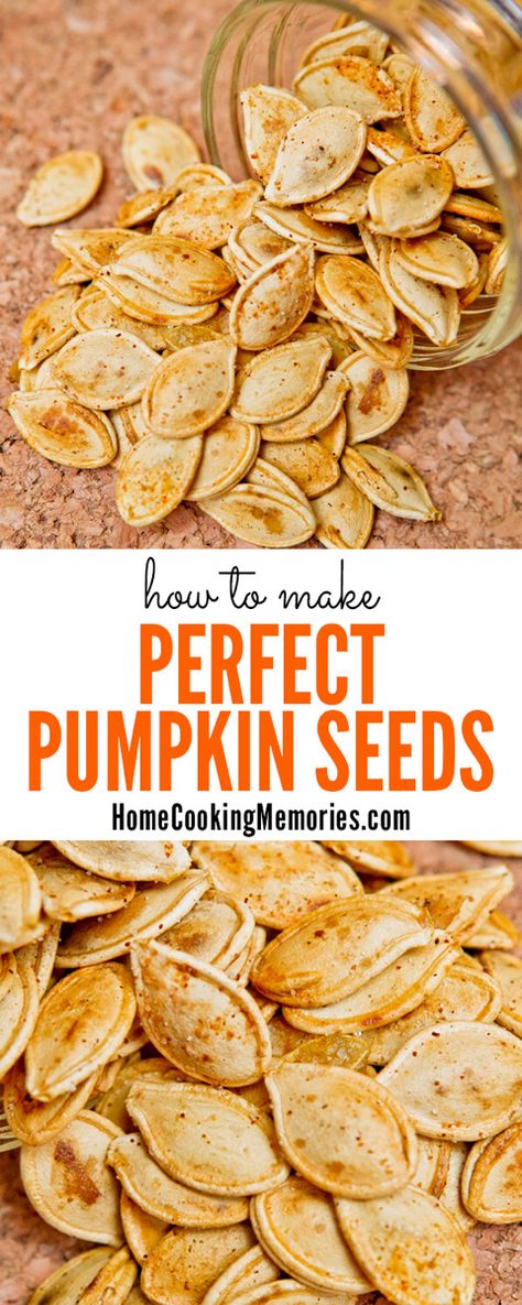 After you've carved your jack-o-lantern for Halloween, it's time to roast perfect pumpkin seeds! Use this pumpkin seed recipe to make this salty and crunchy snack, that's healthy too! Perfect Pumpkin Seeds, Season Recipes, Savory Sides, Crunchy Snack, Halloween Cake, Holiday Foods, Holiday Halloween, Pumpkin Ideas, Insta Pot