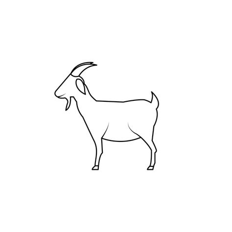 Goat outline vector illustration isolated on white background Goat Outline, Tree Saw, Heart Tree, The Goat, Logo Banners, Cityscape Photos, Nature Backgrounds, Heart With Arrow, Background Banner