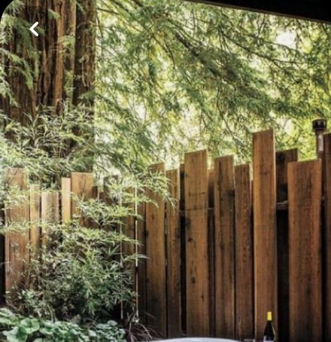 Green Backyard Landscaping, Log Fence, Privacy Fence Designs, Barn Living, Privacy Fences, Cedar Fence, Bamboo Fence, Fence Landscaping, Backyard Inspo