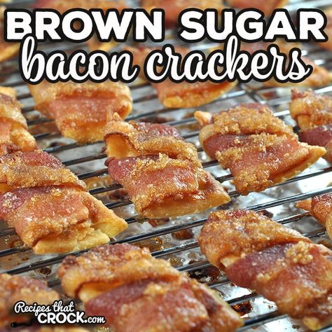 Thai Mat, Bacon Crackers, Bacon Cracker, Best Party Appetizers, Club Crackers, Brown Sugar Bacon, Best Appetizer Recipes, Tailgate Food, Finger Food Appetizers