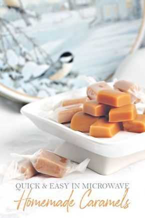 Super easy recipe for delicious caramels using the microwave. Soft and chewy candy begins with condensed milk and in just a few minutes it is ready to pour into a dish. Cool, cut and enjoy! Lovely packaged up for Christmas and holiday gift-giving. Homemade Caramel Recipe, Homemade Caramel Candy, Homemade Caramel Recipes, Homemade Caramels, Microwave Caramels, Taste And Tell, Caramel Recipe, Caramel Candy, Caramel Cookies