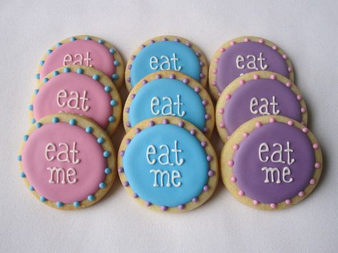 Eat Me Biscuits Alice In Wonderland, Alice In Wonderland Biscuits, Eat Me Cookies Alice In Wonderland Drawing, Eat Me Cookies Alice In Wonderland, Alice In Wonderland Eat Me Cookies, Eat Me Cookies, Alice In Wonderland Cookies, Alice In Wonderland Eat Me, Cassie Ainsworth