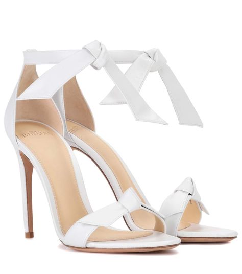 Alexandre Birman Clarita white leather sandals White Heeled Sandals, White High Heel Sandals, White Shoes Heels, White High Heel Shoes, Heel Sandals Outfit, White Leather Shoes, White Leather Sandals, Shoes Heels Classy, White Sandals Heels