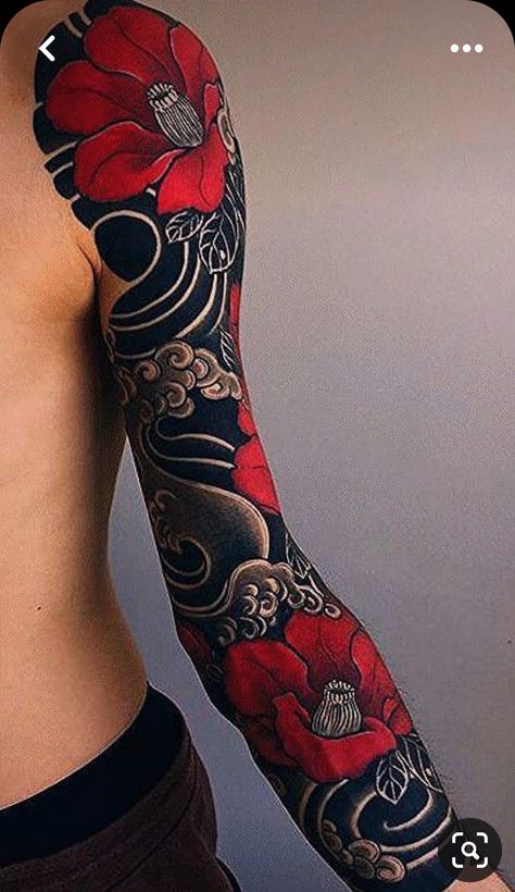 Tato Irezumi, Black Sleeve Tattoo, Tato Maori, 42 Tattoo, Yakuza Tattoo, Simple Tattoo Designs, Irezumi Tattoos, Geniale Tattoos, Tatuaje A Color