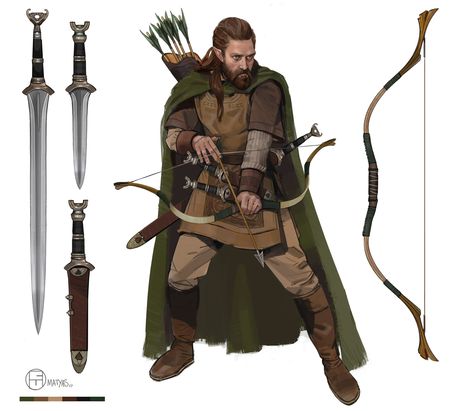 Ranger Rpg, Fantasy Ranger, Brian Matyas, Witcher Armor, Character Concept Design, Pathfinder Rpg Characters, Ranger Dnd, Hellboy Art, Skyrim Art