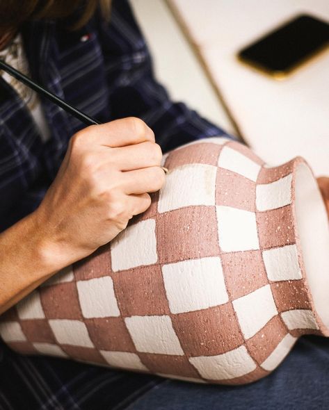 Little bit of glazing process ph: @chendrikkk . . . . . #ceramics #ceramicart #glazingpottery #ceramicvase #handmadeceramics #checkered April 22, Ceramic Vase, Ceramic Art, Handmade Ceramics, Glaze, Ceramics, On Instagram, Instagram