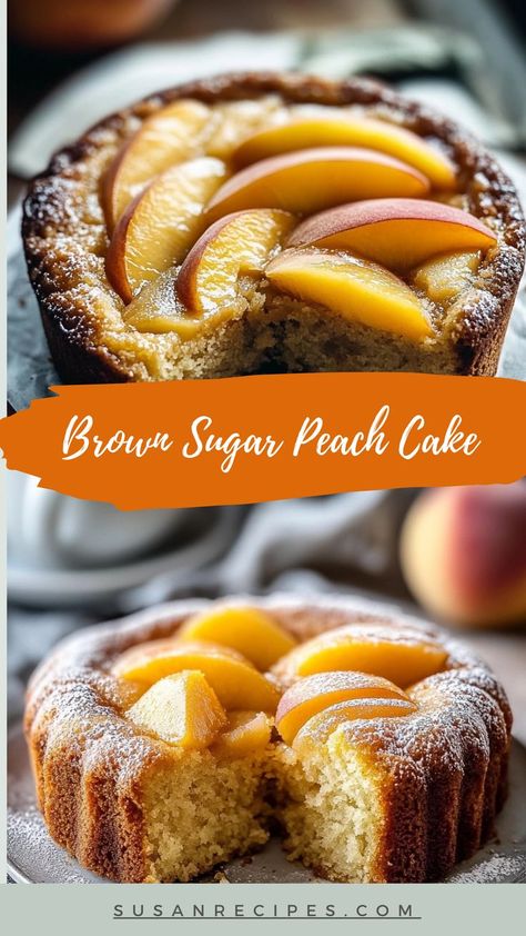 Cool down with the sweet, tender goodness of Brown Sugar Peach Cake—a summer dessert that combines fresh peaches and rich brown sugar for a cake you’ll crave all season long! 🍑🍰💫 #PeachCakeLove #SummerDelights #BrownSugarGoodness #PeachyDesserts #DessertBliss #BakingJoy #FruitAndCakeFusion #PeachPerfection #SweetTreats #SummerVibes 🍑🍰 Brown Sugar Peach Cake, Fresh Peach Cake, Peaches Cake, Brown Sugar Caramel, Brown Sugar Peaches, Brown Sugar Frosting, Peach Dessert, Peach Dessert Recipes, Fluffy Cake