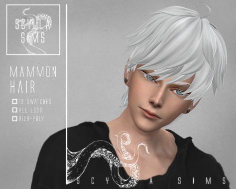 Scylla Obey Me Mammon, Hair Ts4, Los Sims 4 Mods, Sims 4 Hair Male, Sims 4 Anime, Pelo Sims, Sims 4 Mm Cc, Sims 4 Game Mods, Sims 4 Characters