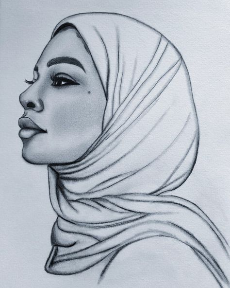 Hijabi Sketch, Hijab Sketch, Inktober Inspiration, Hijab Art, Designer Drawing, Hijab Drawing, A Level Art Sketchbook, First Drawing, Art Pencil