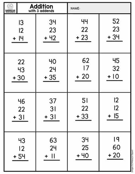 Double Digit Addition Without Regrouping. Three addends addition with no regrouping. Simple, basic addition for kindergarten and first grade. 3 Addends First Grade Free, Grade Three Math Worksheets, Three Digit Addition Without Regrouping, Second Grade Addition Worksheets, Three Digit Addition With Regrouping, Double Digit Addition Without Regrouping, Double Digit Addition With Regrouping, 3 Digit Addition With Regrouping, Three Digit Addition