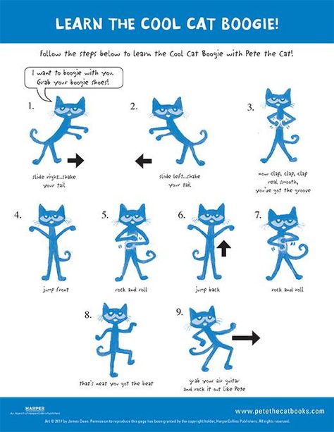 Pete the Cat Activities, Songs, and Educational Videos – HarperCollins Pete The Cat Activities, Cat Activities, Pete The Cats, Cat Activity, Preschool Music, Gross Motor Activities, Author Studies, Preschool Songs, Pete The Cat