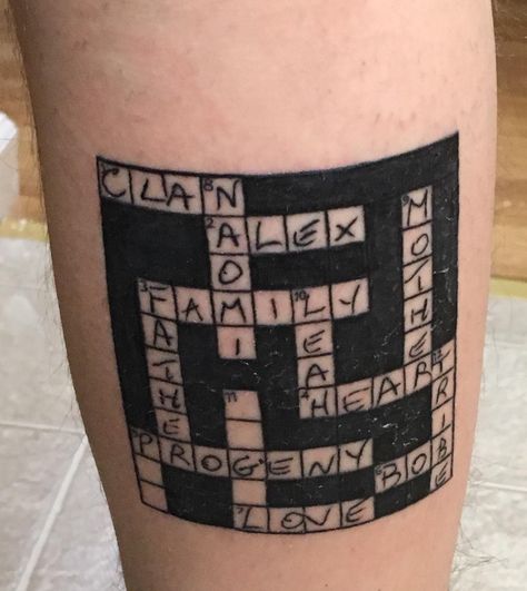 Transcend Tattoo, Crossword Tattoo, Puzzle Tattoo, Tattoo Mistakes, Puzzle Tattoos, Nerd Tattoo, Shape Tattoo, Traditional Ink, Dad Tattoos