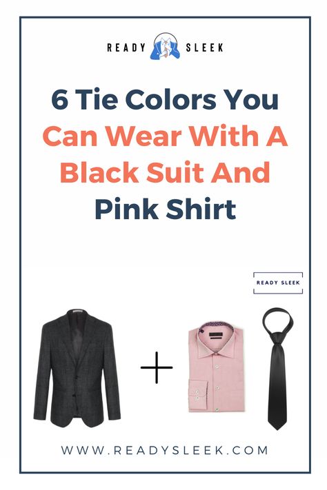 Looking to add some flair to your black suit and pink shirt outfit? Check out our latest blog post featuring 6 tie colors that will take your look to the next level! Don't miss out on this must-read fashion guide. Click here to find out more. #BlackSuit #PinkShirt #style #mensstyle Black Suit With Pink Shirt Men, Black Suit Pink Shirt, Pink Shirt Outfit, Pink Shirt Men, Shirt And Tie Combinations, Black Coat Men, Color Coordination, Black Suit Men, Tie Men