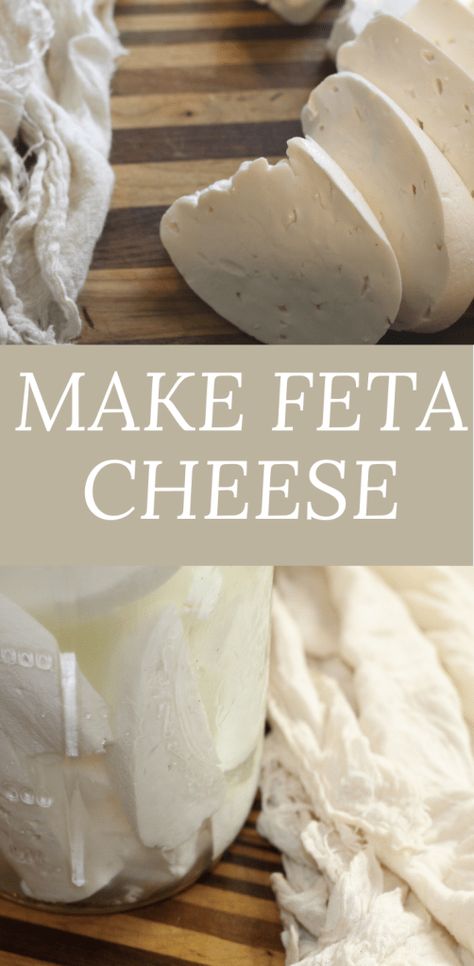 Goat Feta Recipes, Goat Milk Feta Recipe, Goats Milk Cheese Recipes, Making Cheese From Goat Milk, Diy Feta Cheese How To Make, Home Made Feta Cheese, Making Cheese At Home Simple, Goat Cheese Making, Sheeps Milk Cheese