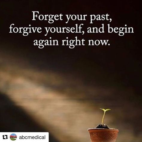 This is perfect from @abcmedical  It is so easy to get caught up on the past or what you have done. Give yourself leniency like you would others. Love yourself unconditionally and get back up on your feet.  #loveyourself #brighterfuture #cbdcommunitybrighterfuture,loveyourself,cbdcommunity Quotes About Moving On In Life, Past Quotes, Quotes About Moving, Now Quotes, Forgive Yourself, Moving On In Life, Fresh Starts, Forgiveness Quotes, Start Where You Are