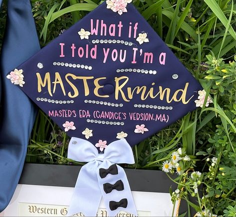 Ms Graduation Cap, Mft Graduation Cap Ideas, Master Education Graduation Cap, Cap Decoration Graduation Masters, Master’s Graduation Cap, Graduation Outfit Masters Degree, Bachelor Degree Graduation Cap, Masters In Counseling Graduation Cap, Grad Cap Designs Masters