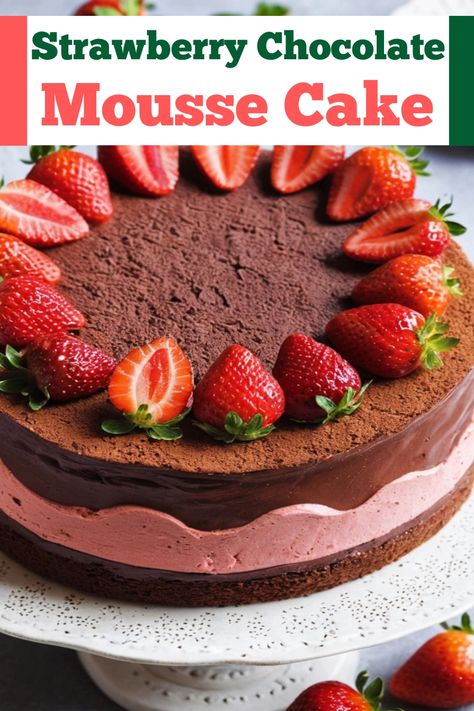 Strawberry and Chocolate Mousse Cake Recipe

Ingredients

- 1 cup crushed chocolate cookies
- 1/4 cup unsalted butter, melted
- 1 cup heavy cream, divided
- 1 cup dark chocolate chips
- 2 tablespoons sugar
- 1 teaspoon vanilla extract
- 2 cups fresh strawberries, pureed
- 1 tablespoon gelatin powder
- 3 tablespoons water
- 3 large eggs
- 1/4 cup powdered sugar

Full Cooking Instructions on... Gelatin Powder, Chocolate Mousse Cake Recipe, Strawberry And Chocolate, Mousse Cake Recipe, Chocolate Mousse Cake, Recipe Ingredients, Fresh Strawberries, Mousse Cake, Chocolate Strawberries