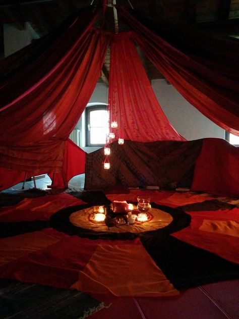 Red Tent in Brescia, Italy Red Tent Party, Tent Camping Ideas, Blanket Forts, Red Tent, Blanket Fort, Bell Tent, Bohemian Bedroom Decor, Red Rooms, Camping Ideas