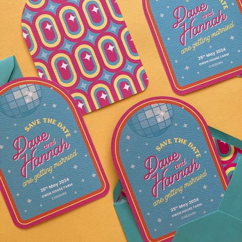 Bespoke — Offbeat Wedding Stationery for Alternative Couples | With Bells On! Save The Date Party Ideas, Save The Date Alternative, Alternative Wedding Invites, Colourful Save The Date, Colourful Invitations, Nye 2025, Alternative Wedding Invitations, Birthday Save The Date, Unique Wedding Stationery