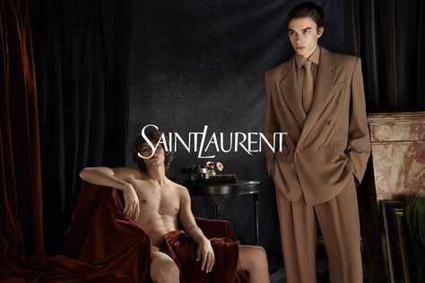 Dries Van Noten's Last Bow, Saint Laurent's Cheeky Campaign, Vogue World's Surprise, & More! Ysl Men, Glen Luchford, Saint Laurent Menswear, Luchino Visconti, Double Breasted Tuxedo, Anthony Vaccarello, Caravaggio, Fashion Images, Winter 2024