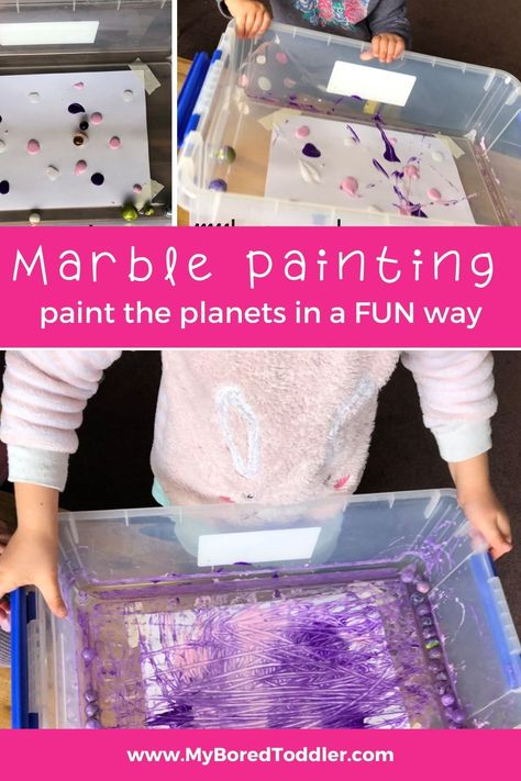 Experimental Art Ideas, Painting Ideas For Toddlers, Toddler Painting Activities, Art Techniques For Kids, Process Art Activities, Planets Activities, Toddler Learning Toys, Mess Free Painting, Planet Crafts