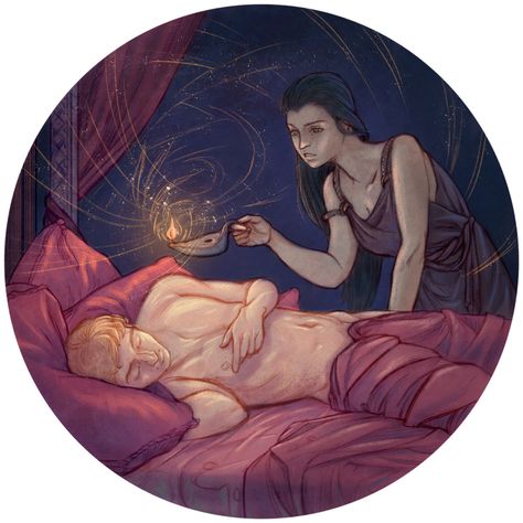 Erica Leveque Cupid and Psyche//Light For the Month of Love 2017 “When he had fallen into his first sleep, she silently rose and uncovering her lamp beheld not a hideous monster, but the most beautiful and charming of the gods” Mythology Drawings, Psyche Goddess, Hades Greek Mythology, Eros And Psyche, Month Of Love, Cupid And Psyche, Greek Myth, Greek And Roman Mythology, Greek Mythology Art