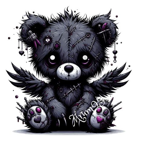 Teddy Bear Sketch, Gothic Png, Voodoo Doll Tattoo, Teddy Bear Png, Care Bear Tattoos, Teddy Bear Drawing, Lips Art Print, Bear Png, Doll Tattoo