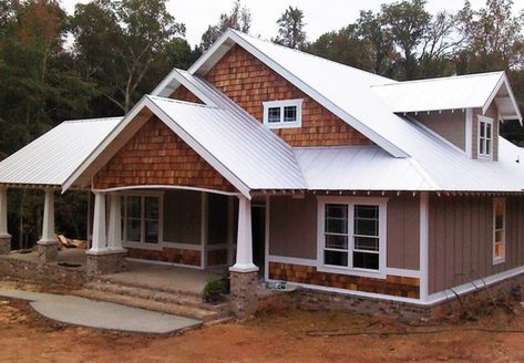 Galvalume standing seam metal roof Galvalume Roof, Galvanized Metal Roof, Metal Roof Houses, Galvanized Roofing, Standing Seam Roof, Standing Seam Metal Roof, Backyard Pergola, Metal Roofing, Aluminum Roof